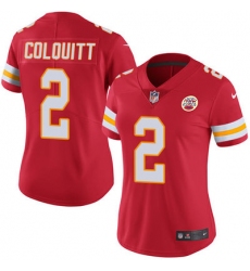 Nike Chiefs #2 Dustin Colquitt Red Team Color Womens Stitched NFL Vapor Untouchable Limited Jersey