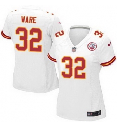 Nike Chiefs #32 Spencer Ware White Womens Stitched NFL Elite Jersey