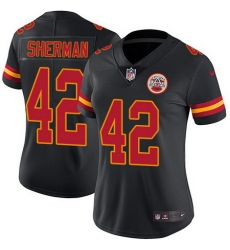 Nike Chiefs 42 Anthony Sherman Black Womens Stitched NFL Limited Rush Jersey