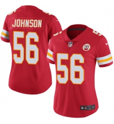 Nike Chiefs #56 Derrick Johnson Red Team Color Womens Stitched NFL Vapor Untouchable Limited Jersey