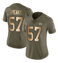 Nike Chiefs #57 Breeland Speaks Olive Gold Womens Stitched NFL Limited 2017 Salute to Service Jersey