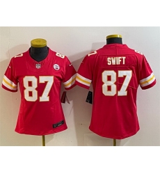 Women Kansas City Chiefs 87 Taylor Swift Red 2023 F U S E  Vapor Untouchable Limited Stitched Jersey 