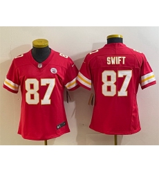Women Kansas City Chiefs 87 Taylor Swift Red Vapor Untouchable Limited Stitched Jersey 