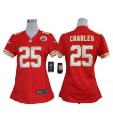 Women Nike Kansas City Chiefs 25# Jamaal Charles Red Nike NFL Jerseys