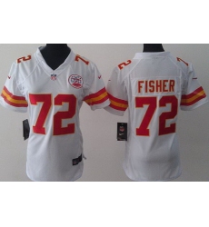 Women Nike Kansas City Chiefs 72 Eric Fisher White NFL Jerseys