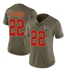 Womens Nike Chiefs #22 Marcus Peters Olive  Stitched NFL Limited 2017 Salute to Service Jersey