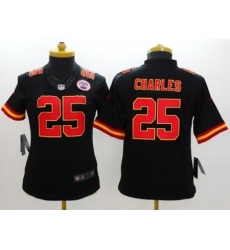 Women's Nike Kansas City Chiefs #25 Jamaal Charles Black Alternate Stitched NFL Limited Jersey