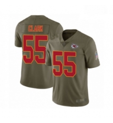 Youth Kansas City Chiefs 55 Frank Clark Limited Olive 2017 Salute to Service Football Jersey