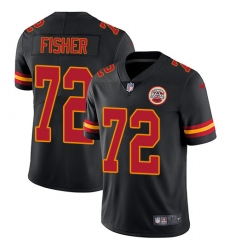 Youth Nike Chiefs 72 Eric Fisher Black Stitched NFL Limited Rush Jersey