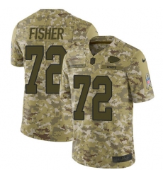 Youth Nike Chiefs 72 Eric Fisher Camo Stitched NFL Limited 2018 Salute to Service Jersey