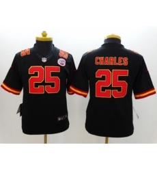 Youth Nike Kansas City Chiefs #25 Jamaal Charles Black Alternate Stitched NFL Limited Jersey