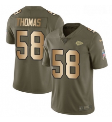 Youth Nike Kansas City Chiefs 58 Derrick Thomas Limited OliveGold 2017 Salute to Service NFL Jersey