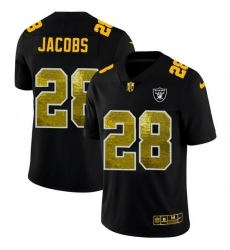 Las Vegas Raiders 28 Josh Jacobs Men Black Nike Golden Sequin Vapor Limited NFL Jersey