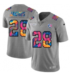 Las Vegas Raiders 28 Josh Jacobs Men Nike Multi Color 2020 NFL Crucial Catch NFL Jersey Greyheather