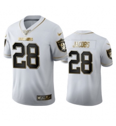Las Vegas Raiders 28 Josh Jacobs Men Nike White Golden Edition Vapor Limited NFL 100 Jersey