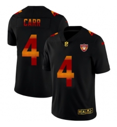 Las Vegas Raiders 4 Derek Carr Men Black Nike Red Orange Stripe Vapor Limited NFL Jersey