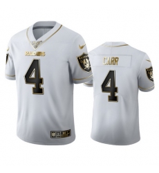 Las Vegas Raiders 4 Derek Carr Men Nike White Golden Edition Vapor Limited NFL 100 Jersey
