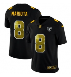 Las Vegas Raiders 8 Marcus Mariota Men Black Nike Golden Sequin Vapor Limited NFL Jersey