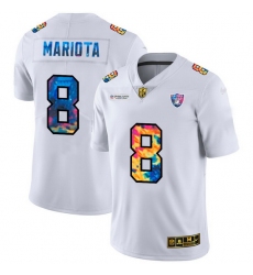 Las Vegas Raiders 8 Marcus Mariota Men White Nike Multi Color 2020 NFL Crucial Catch Limited NFL Jersey