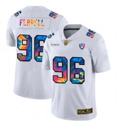 Las Vegas Raiders 96 Clelin Ferrell Men White Nike Multi Color 2020 NFL Crucial Catch Limited NFL Jersey
