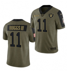 Men Las Vegas Raiders 11 Henry Ruggs III 2021 Olive Salute To Service Limited Stitched Jersey