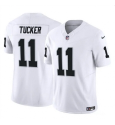 Men Las Vegas Raiders 11 Tre Tucker White 2023 F U S E Vapor Untouchable Stitched Football Jersey