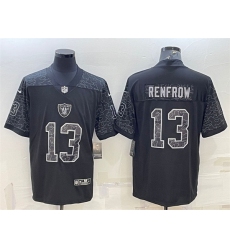 Men Las Vegas Raiders 13 Hunter Renfrow Black Reflective Limited Stitched Football Jersey