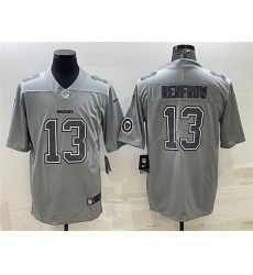 Men Las Vegas Raiders 13 Hunter Renfrow Grey Atmosphere Fashion With Patch Stitched Jersey