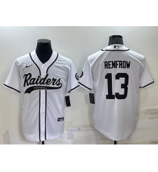 Men Las Vegas Raiders 13 Hunter Renfrow White Cool Base Stitched Baseball Jersey