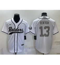 Men Las Vegas Raiders 13 Hunter Renfrow White Grey Cool Base Stitched Baseball Jersey