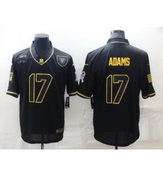 Men Las Vegas Raiders 17 Davante Adams Black Gold Salute To Service Limited Stitched jersey
