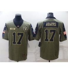 Men Las Vegas Raiders 17 Davante Adams Olive Salute To Service Limited Stitched jersey