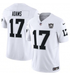 Men Las Vegas Raiders 17 Davante Adams White Vapor Untouchable LXV Patch Limited Stitched NFL Jersey