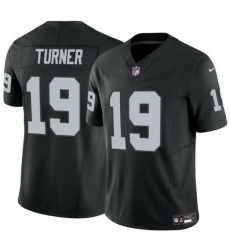 Men Las Vegas Raiders 19 DJ Turner Black 2024 F U S E Vapor Stitched Football Jersey