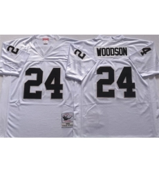Men Las Vegas Raiders 24 Charles Woodson White Limited Stitched jersey
