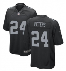 Men Las Vegas Raiders 24 Marcus Peters Black Stitched Football Game Jersey