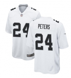 Men Las Vegas Raiders 24 Marcus Peters White Stitched Football Game Jersey