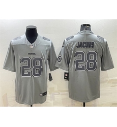 Men Las Vegas Raiders 28 Josh Jacobs Grey Atmosphere Fashion With Patch Stitched Jersey