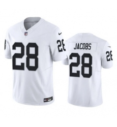 Men Las Vegas Raiders 28 Josh Jacobs White 2023 F U S E Vapor Untouchable Stitched Football Jersey