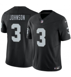 Men Las Vegas Raiders  3 Taron Johnson Black 2026 F U S E  Vapor Untouchable Limited Stitched Football Jersey
