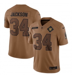 Men Las Vegas Raiders 34 Bo Jackson 2023 Brown Salute To Service Limited Stitched Football Jersey