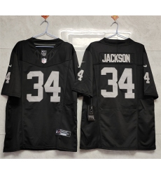 Men Las Vegas Raiders 34 Bo Jackson Black 2023 F U S E Vapor Untouchable Stitched Football Jersey