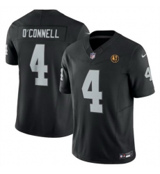 Men Las Vegas Raiders 4 Aidan O 27Connell Black 2023 F U S E  With John Madden Patch Vapor Limited Stitched Football Jersey