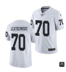 Men Las Vegas Raiders #70 Alex Leatherwood 2021 NFL Draft White Vapor Untouchable Limited Stitched Jersey
