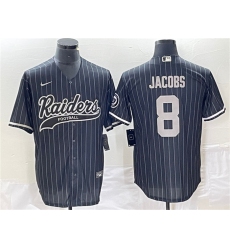 Men Las Vegas Raiders 8 Josh Jacobs Black Cool Base Stitched Baseball Jerseys