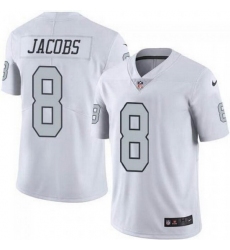 Men Las Vegas Raiders 8 Josh Jacobs White Color Rush Limited Stitched jersey