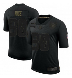 Men Las Vegas Raiders 80 Jerry Rice Black 2020 Salute To Service Limited Jersey