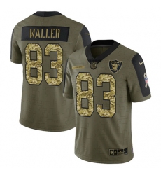Men Las Vegas Raiders 83 Darren Waller 2021 Salute To Service Olive Camo Limited Stitched Jersey