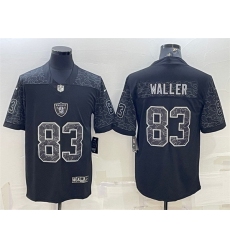 Men Las Vegas Raiders 83 Darren Waller Black Reflective Limited Stitched Football Jersey