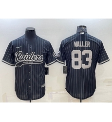 Men Las Vegas Raiders 83 Darren Waller Black With Patch Cool Base Stitched Baseball Jersey